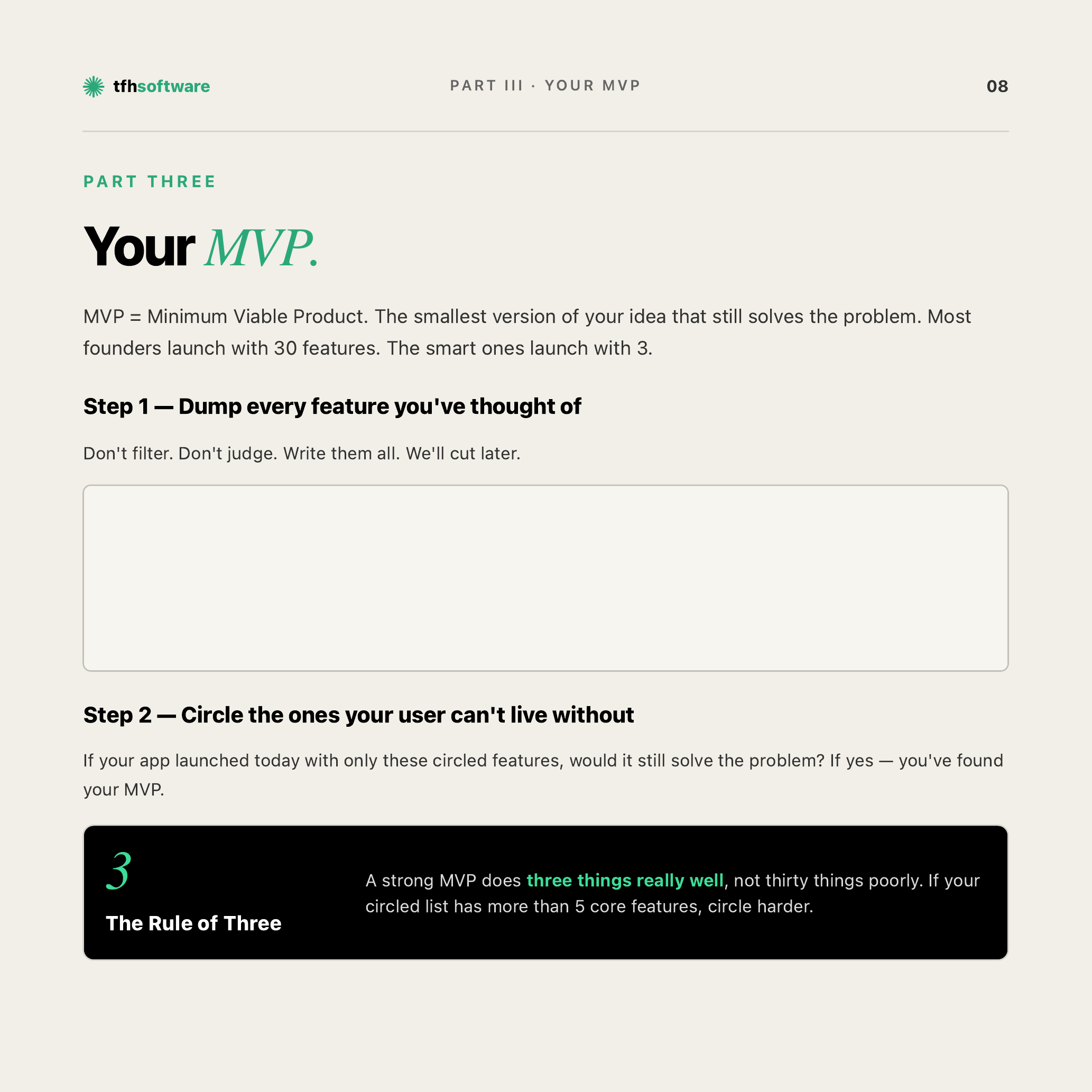 Your MVP — cut the feature list in half