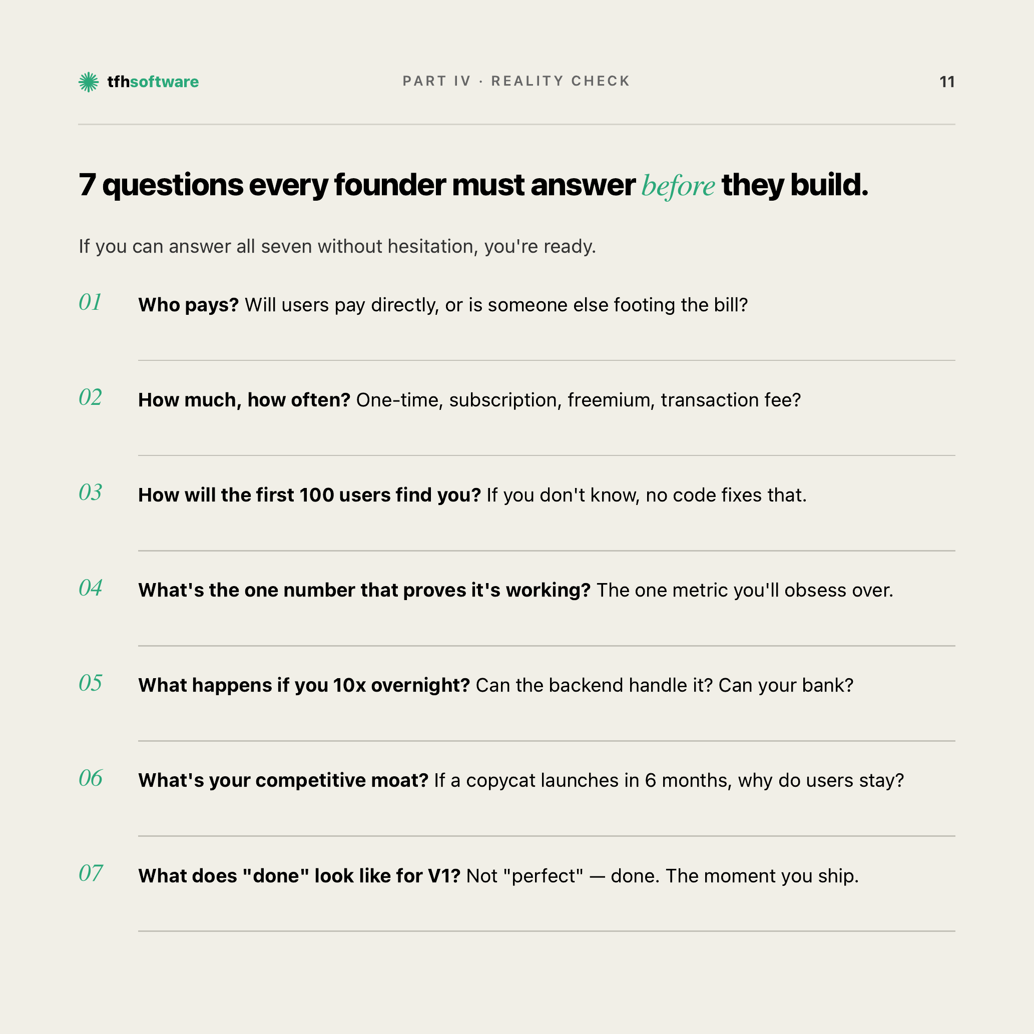 7 questions every founder must answer before they build